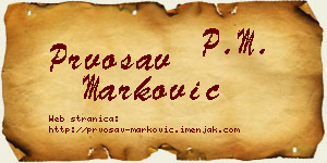 Prvosav Marković vizit kartica